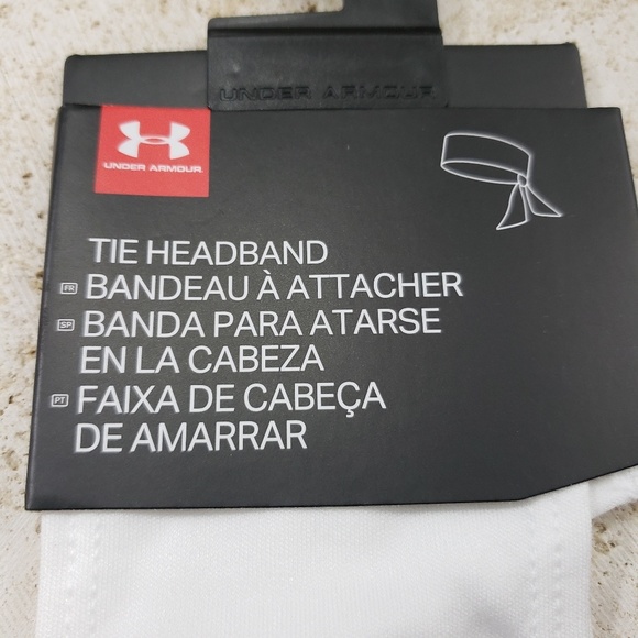 Under Armour Tie Headband Unisex One Size White - Picture 3 of 4